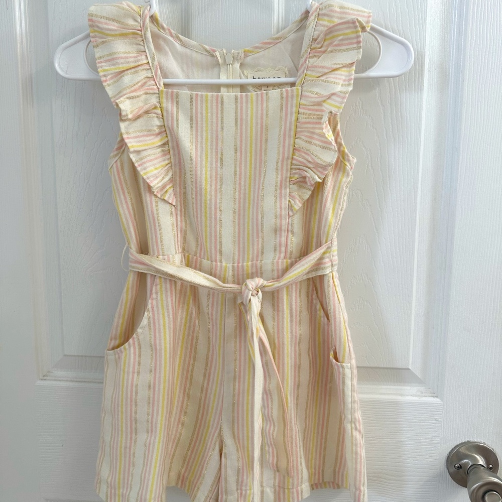 Girls Size 8 romper with ruffles